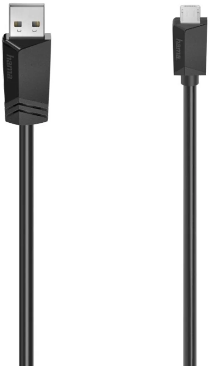 Micro-USB-kabel USB 2.0 480 Mbit/s 1,50 M by Hama in Black – product photo