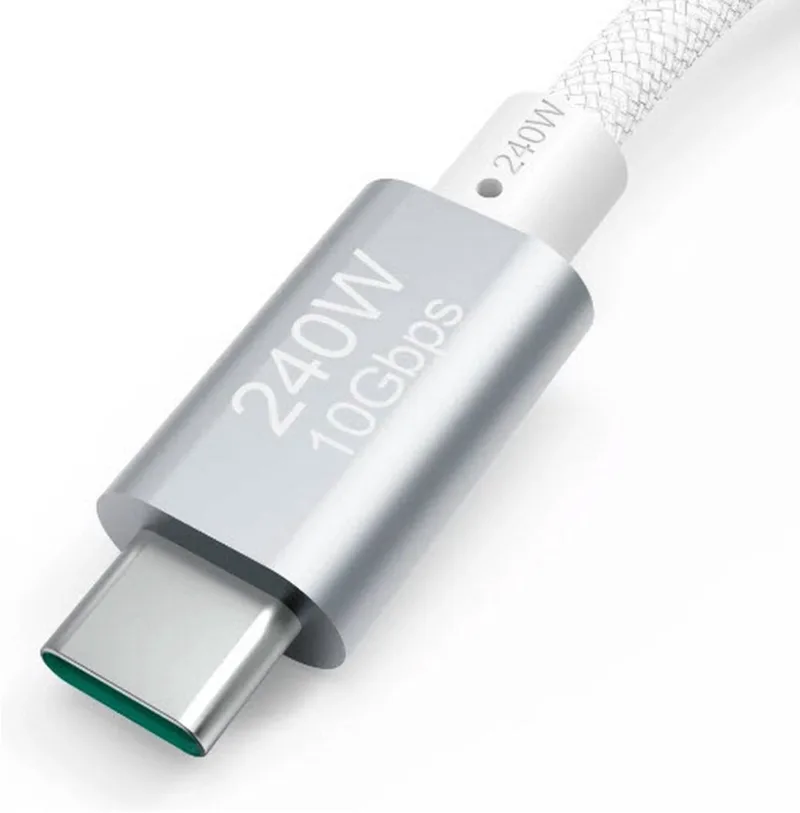 Oplaadkabel USB C - USB C Full-Featured USB 3.2 GEN2 10Gbit/s 150 cm Wit/Aluminium by Hama in White – product photo
