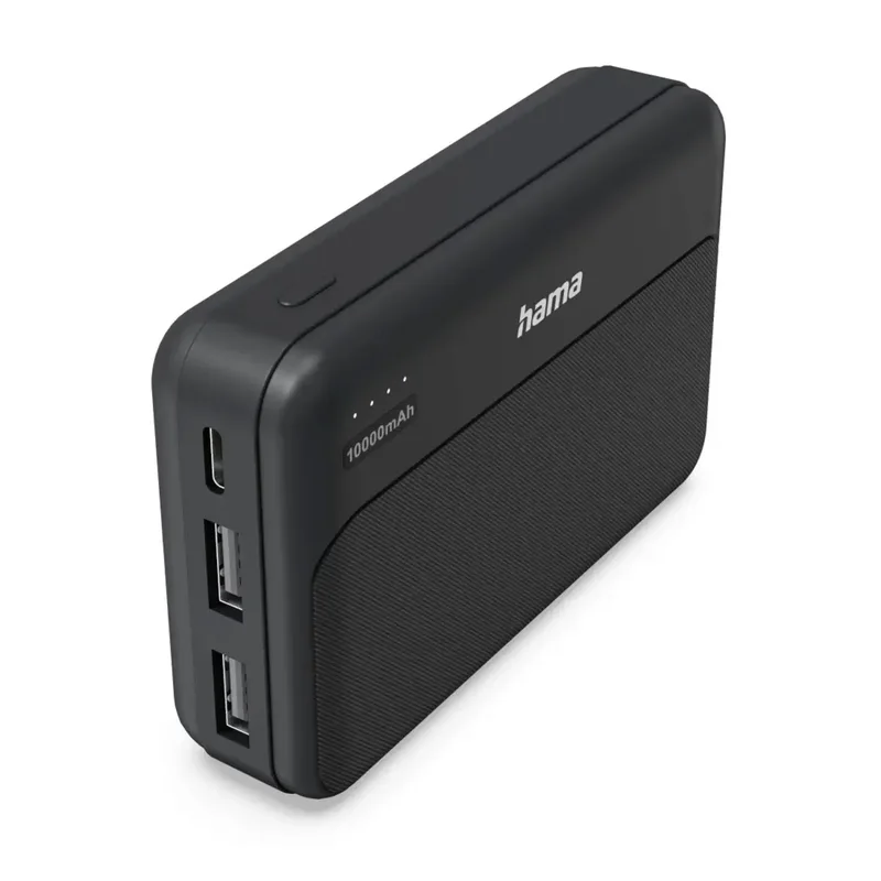 Powerbank 10000 mAh LiPo från Hama i Svart – produktbild
