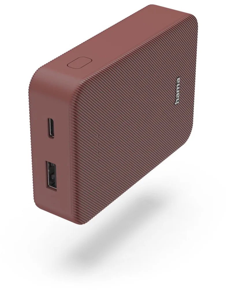 Powerbank - Color - 10000mAh - 15W - 1x USB-C, 1x USB-A van Hama in Rood – productfoto