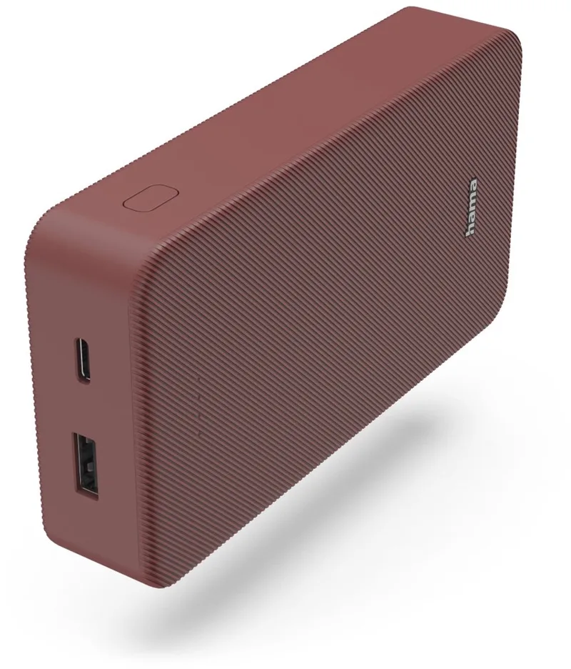 Powerbank - Color - 20000mAh - 15W - 1x USB-C, 1x USB-A de Hama en Rouge – photo produit