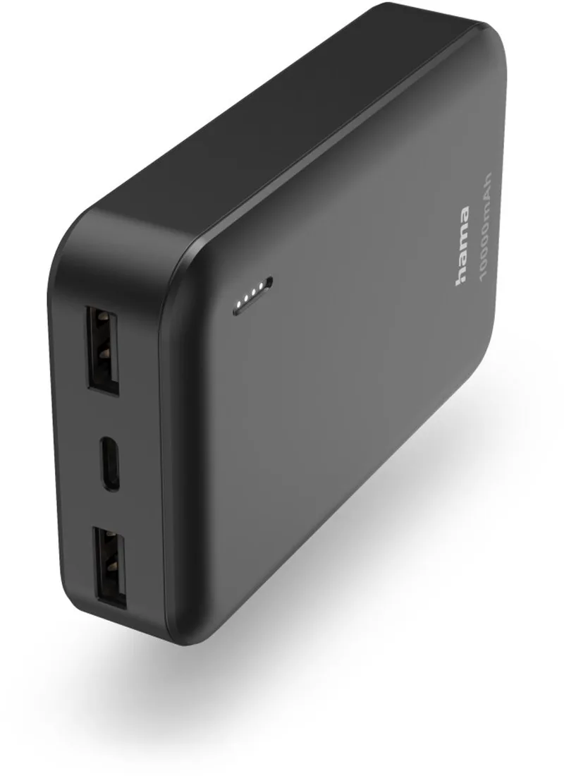 Powerbank - Pocket - 10000mAh - 10W - 2x USB-A, 1x USB-C van Hama in Antraciet – productfoto