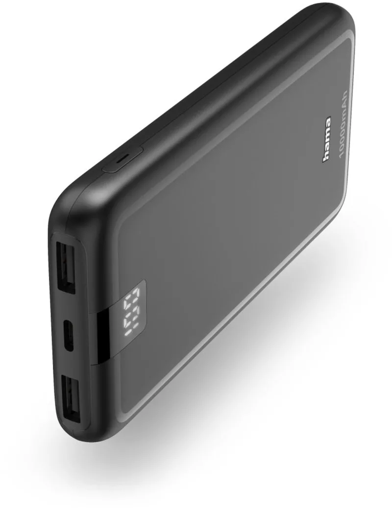 Powerbank - Preformance - 10000mAh - 15W - 2x USB-A, 1x USB-C van Hama in Antraciet – productfoto