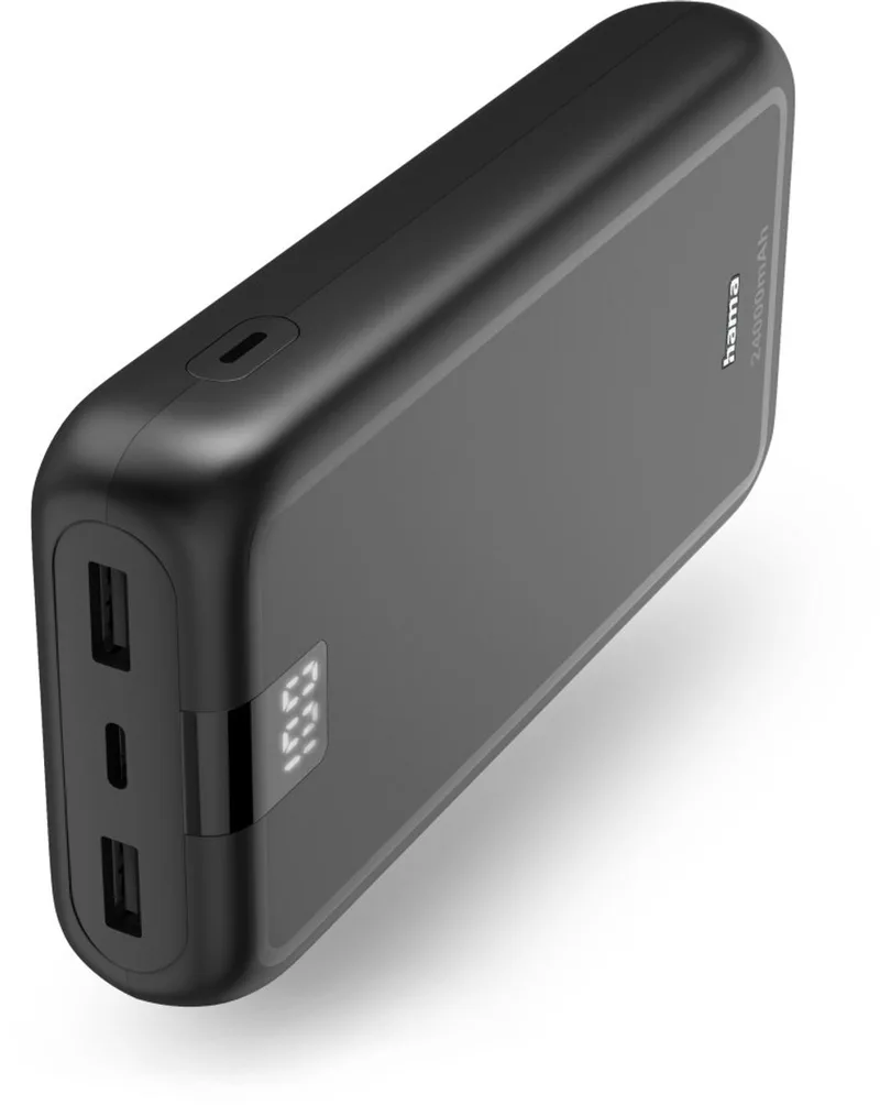 Powerbank - Preformance - 24000mAh - 15W - 2x USB-A, 1x USB-C fra Hama i Antracit – produktbillede