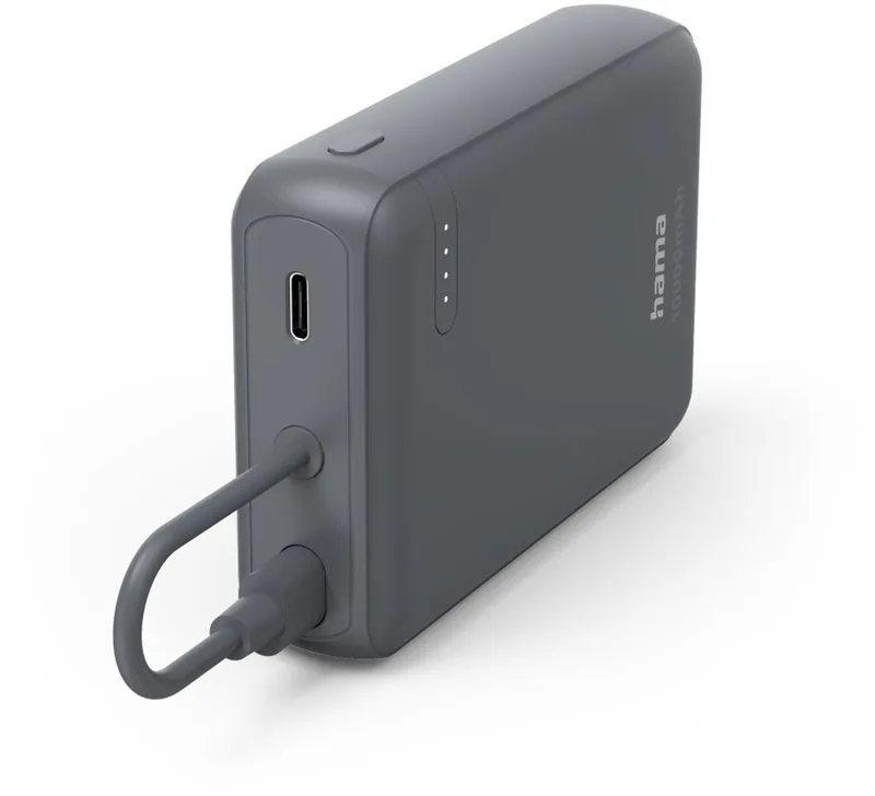 Powerbank - Travel - 10000mAh - 15W - 1x USB-C, + USB-C kabel - Antraciet de Hama en Anthracite – photo produit