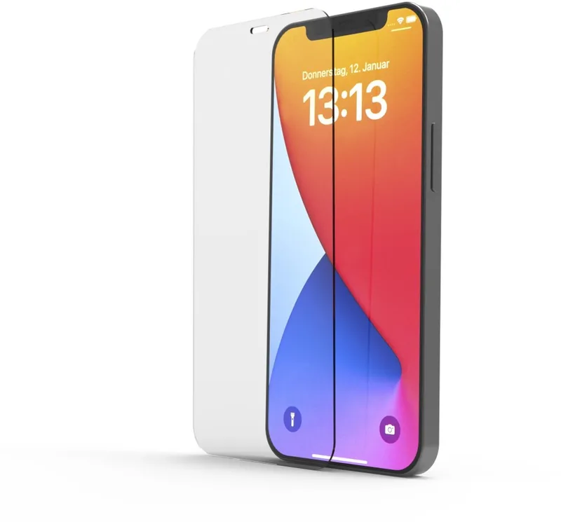 screenprotector geschikt voor Iphone 12 - Clear protect - Met montagehulp van Hama – productfoto