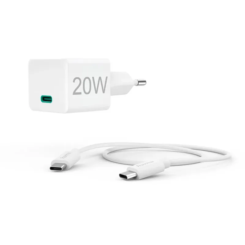 Snellader met oplaadkabel USB-C mini-oplader PD 20 W 1 m Oplader Wit by Hama – product photo 5 of 6