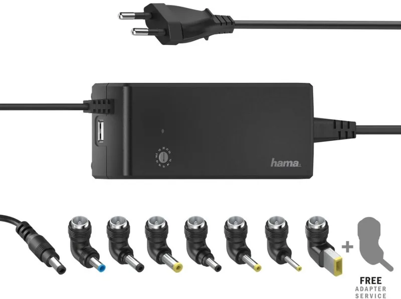 Universele notebook-netadapter, 12-22V/90W by Hama in Black – product photo