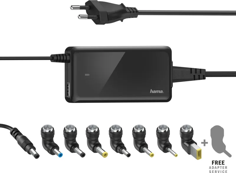 Universele notebook-netadapter "Slim & Light", 19V/65W by Hama in Black – product photo
