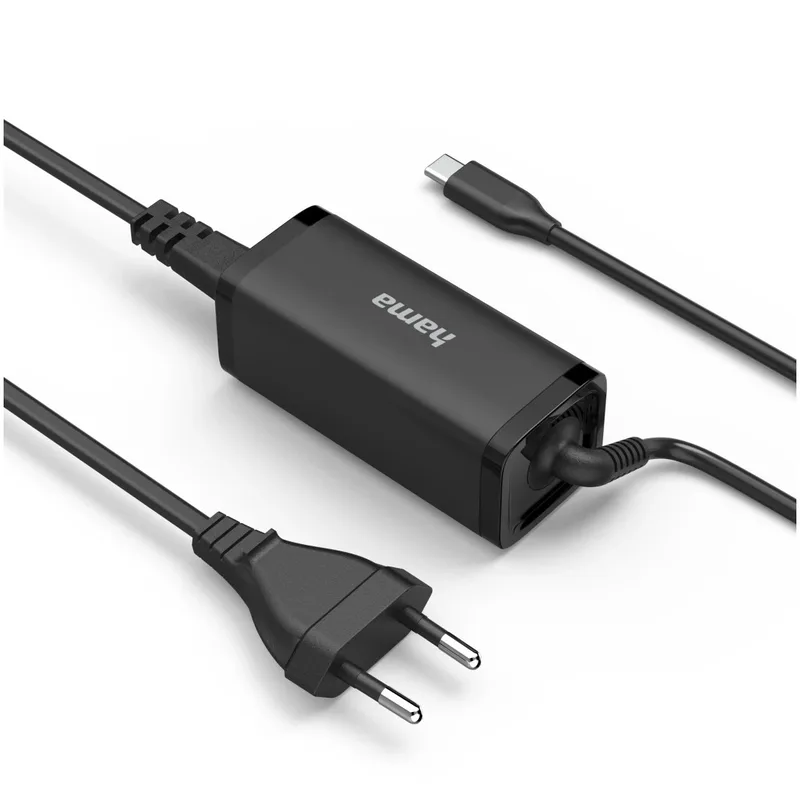 Universele USB-C-notebook-netadapter GaN Power Delivery (PD) 5-20V/65W Oplader Zwart by Hama – product photo 1 of 5