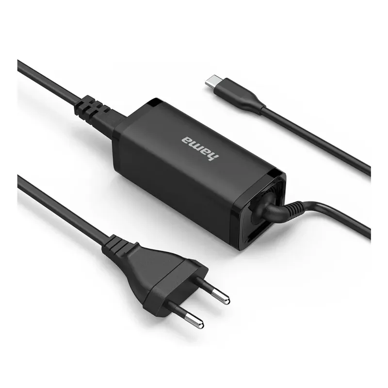 Universele USB-C-notebook-netadapter GaN Power Delivery (PD) 5-20V/65W Oplader Zwart by Hama – product photo 2 of 5