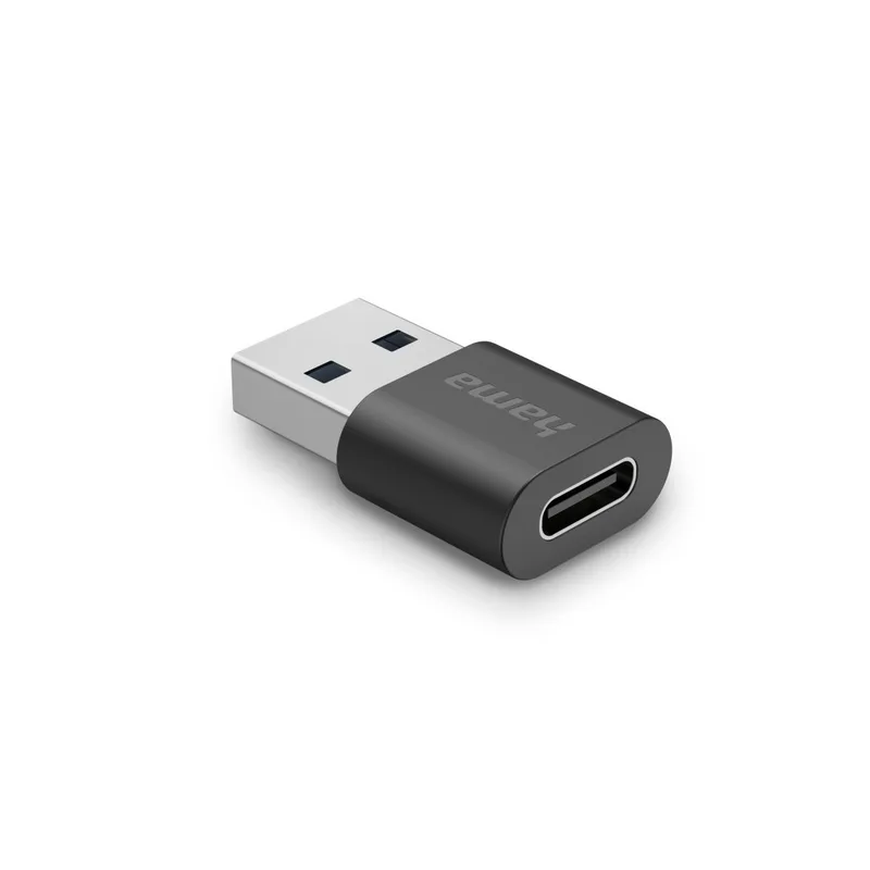USB Adapter USB-A Plug - USB-C Socket USB 3.2 Gen2 10 Gbit/s Oplader Zwart by Hama – product photo