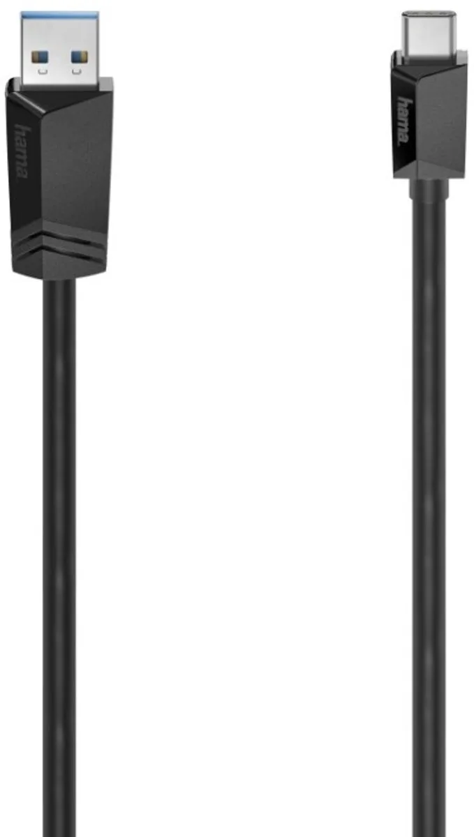 USB-C-kabel USB-A-stekker - USB-C-stekker USB 3.2 Gen2 10 Gbit/s 1,00 M fra Hama i Sort – produktbillede