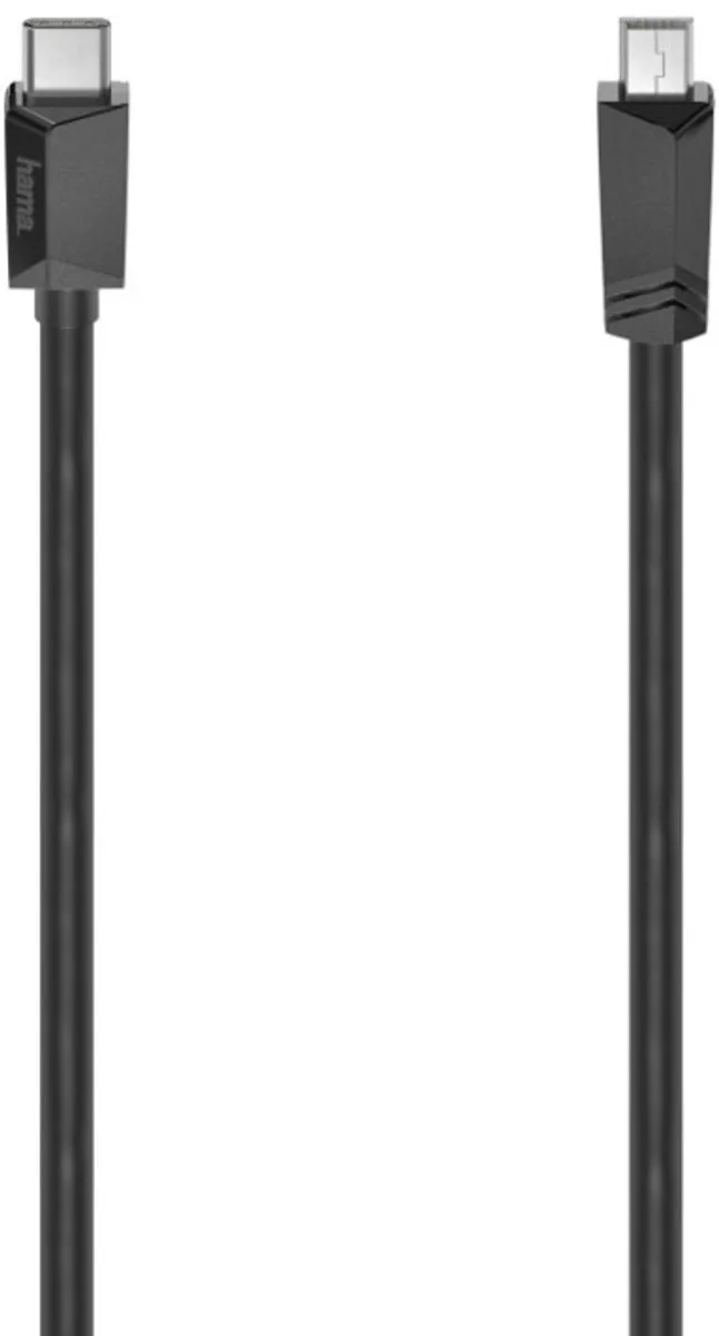 USB-C-kabel USB-C-stekker - Mini-USB-stekker USB 2.0 480 Mbit/s 0,75 M fra Hama i Sort – produktbillede