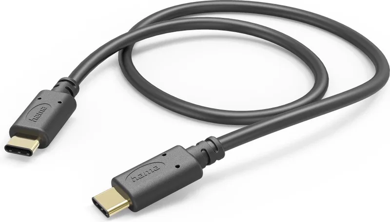 USB- C naar USB-C kabel - geschikt voor apparaten met USB-C aansluiting - USB 2.0 - 480Mbps - 150cm fra Hama i Sort – produktbillede