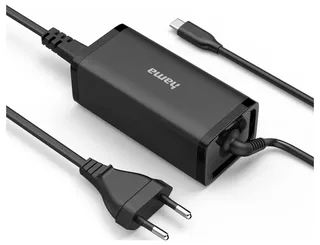 USB-C-notebook-netadapter GaN Power Delivery (PD) 5-20V/100W Oplader Zwart van Hama – productfoto 2 van 2