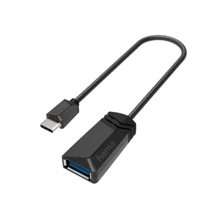 USB-C-OTG-Adapter Cable to USB-A, USB 3.2 Gen1, 5 Gbps Kabel Zwart von Hama – Produktfoto 1 von 2