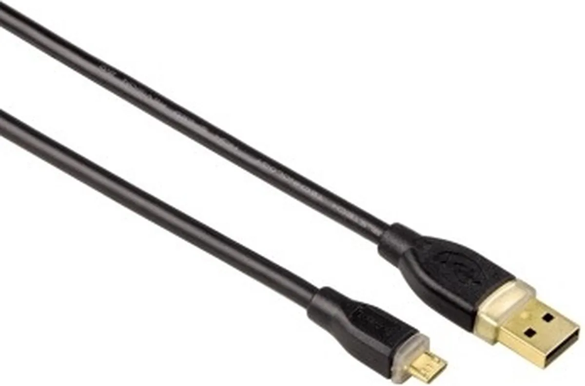 USB Connecting Cable, USB-A Plug - Micro USB Plug, 1.8 m, black USB-kabel 1,8 m USB A fra Hama i Sort – produktbillede