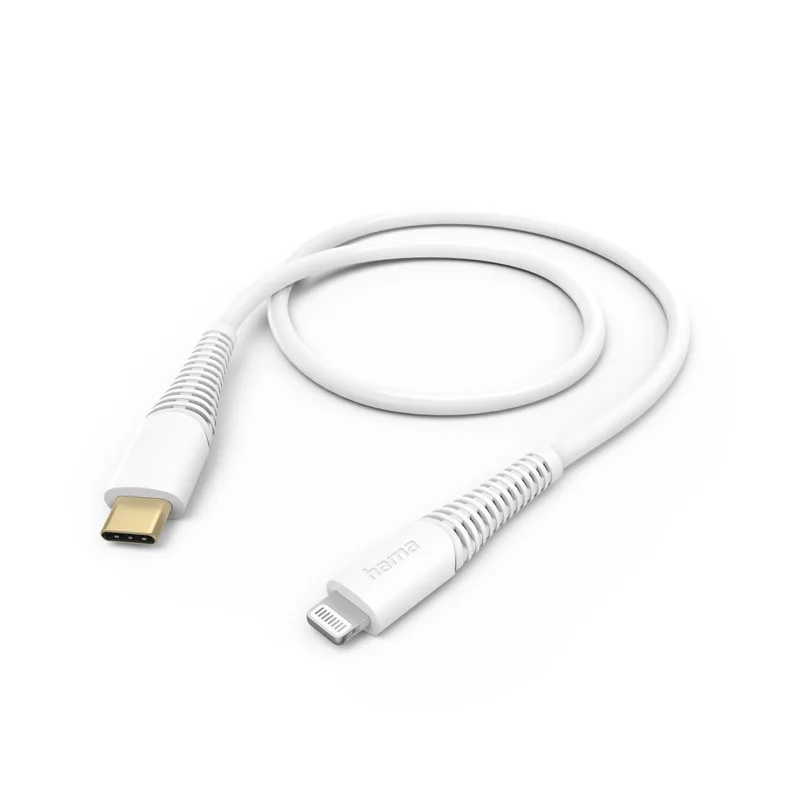 USB-Kabel, USB-C naar Lightning, 1.5m Oplader Wit de Hama – photo produit