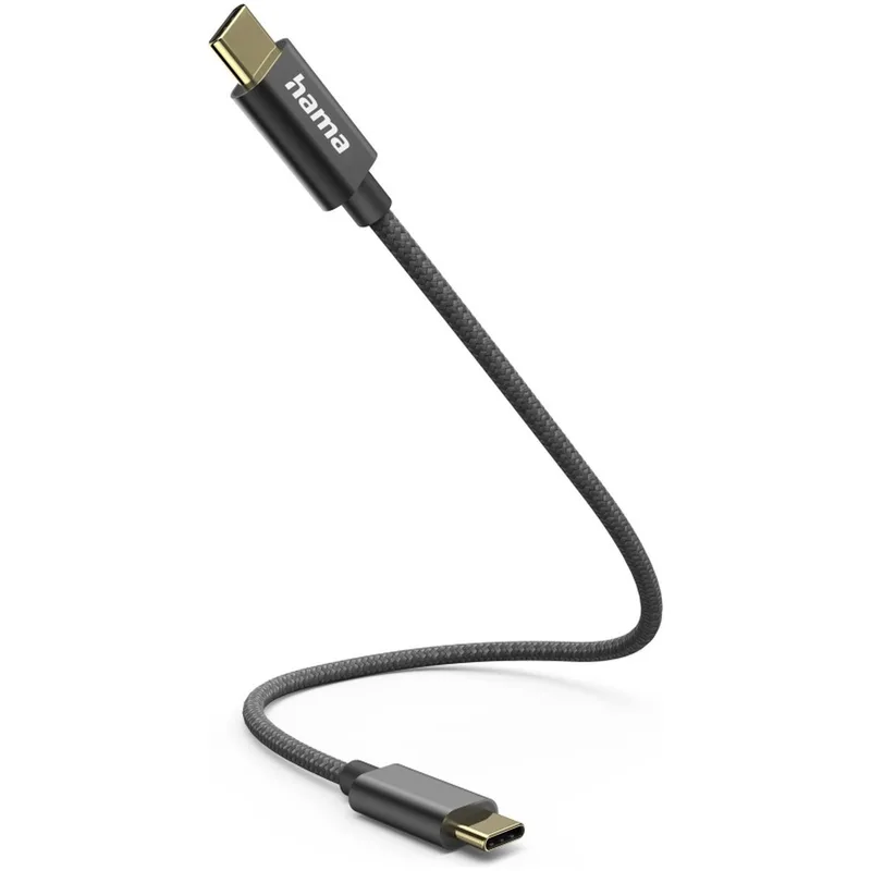 USB-Kabel, USB-C naar USB-C, 0,2 m Oplader Zwart by Hama – product photo 1 of 2