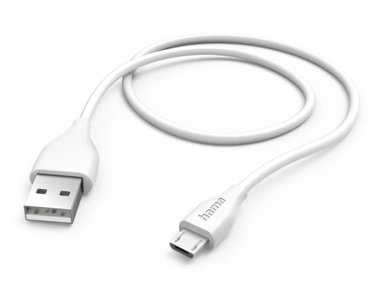 USB naar Micro-USB Kabel - Oplaadkabel geschikt voor Samsung / Android - Opladen en Synchroniseren - 3A USB 2.0 - 480Mbps - 150cm de Hama en Blanc – photo produit