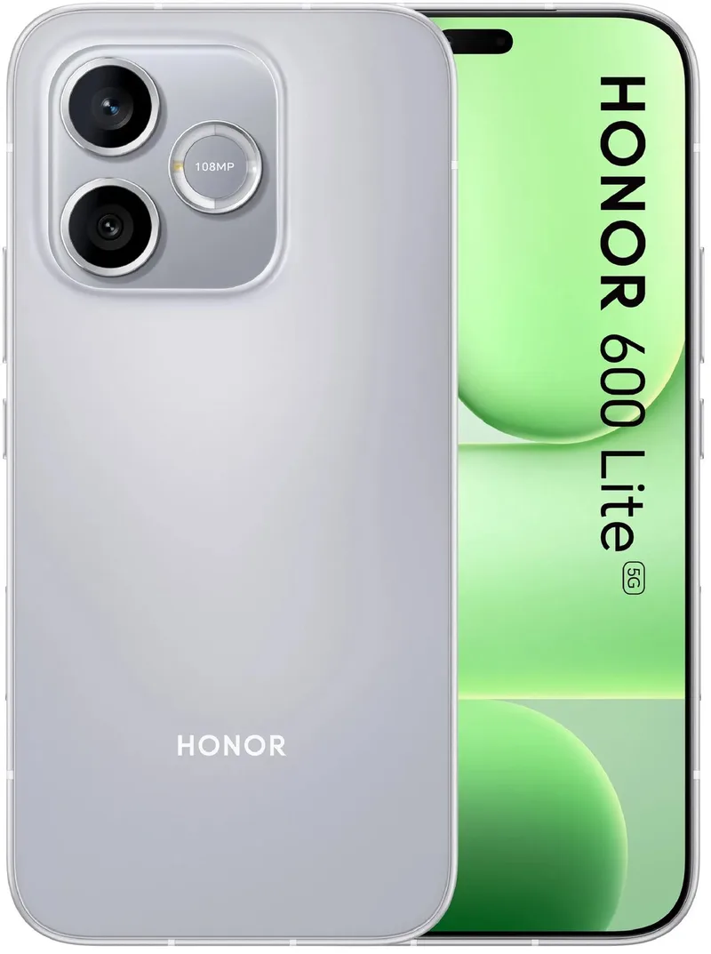 Honor 600 Lite 16,8 cm (6.6) Dual SIM Android 16.0 5G USB Type-C 8 GB 256 GB 6520 mAh van HONOR in Grijs – productfoto