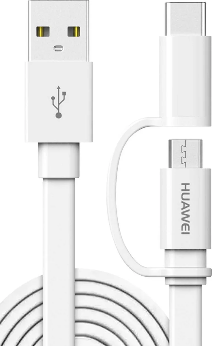 datakabel mirco USB & USB-C från Huawei i Vit – produktbild