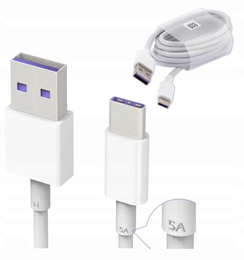 Originele Huawei USB-C Kabel HL-1289 - 1m - Wit - SuperCharge de Huawei – photo produit