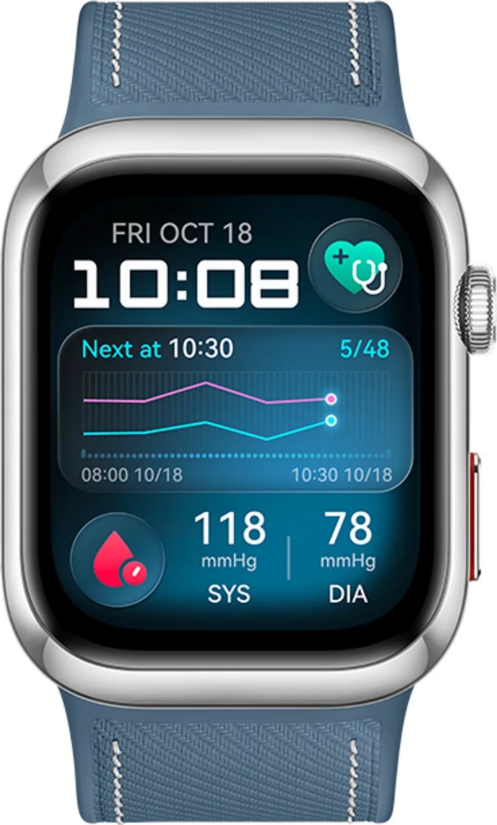 WATCH D2 Blue - Luca-B29 Smartwatch met gecertificeerde bloeddrukmeter | ECG | Compatibel met iOS en Android - Blue von Huawei in Blau – Produktfoto