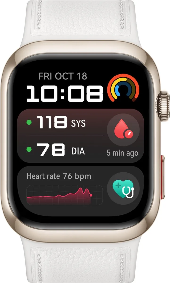 Watch D2 Wit - Smartwatch - Smartwatch met gecertificeerde bloeddrukmeter | ECG | Compatibel met iOS en Android - Wit by Huawei in White – product photo