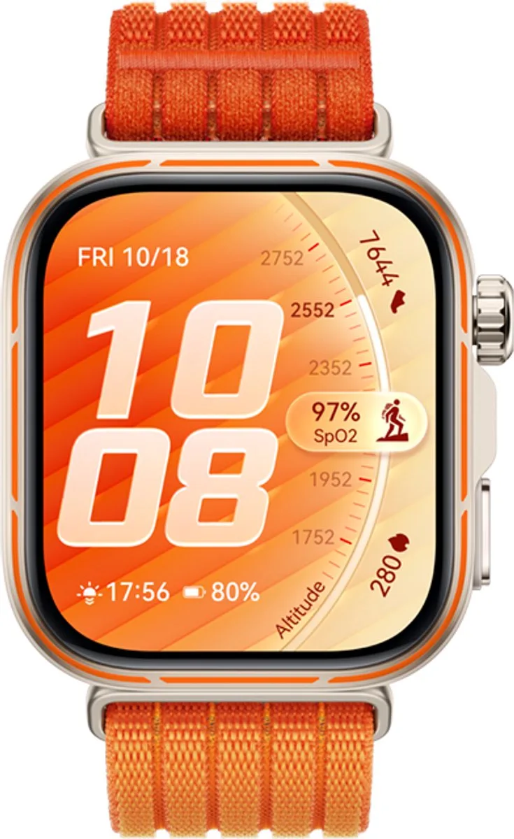 WATCH FIT 5 PRO- - Premium ontwerp - Geavanceerde outdoor workout mogelijkheden - Professioneel gezondheidsmonitoring met TruSense - Compatibel met iOS & Android by Huawei in Orange – product photo