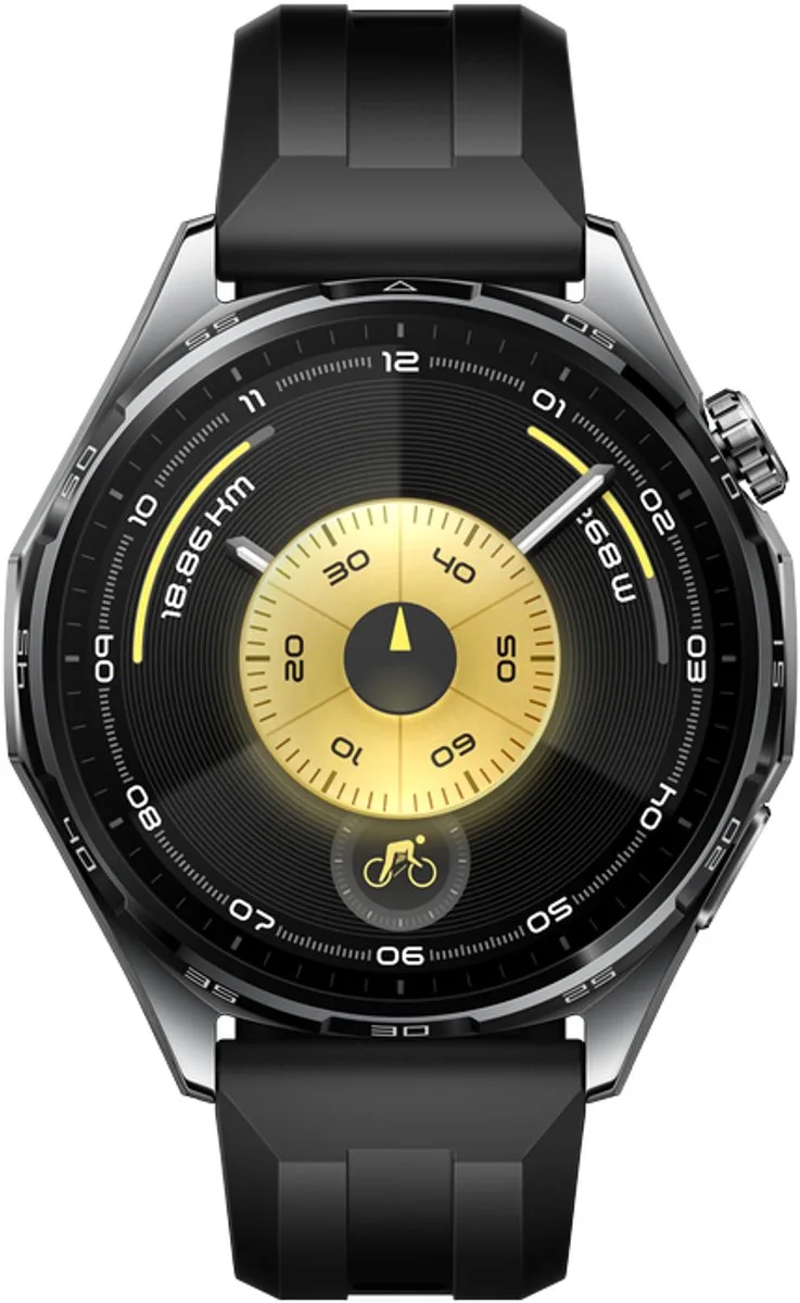 WATCH GT 6 46mm Zwart | 21-Daagse Batterijduur - Nauwkeurige GPS- en Hartslagmeting - Innovatieve Pro-niveau Fietstracking – Analyse van Emotioneel Welzijn - Compatibel met iOS & Android von Huawei in Schwarz – Produktfoto