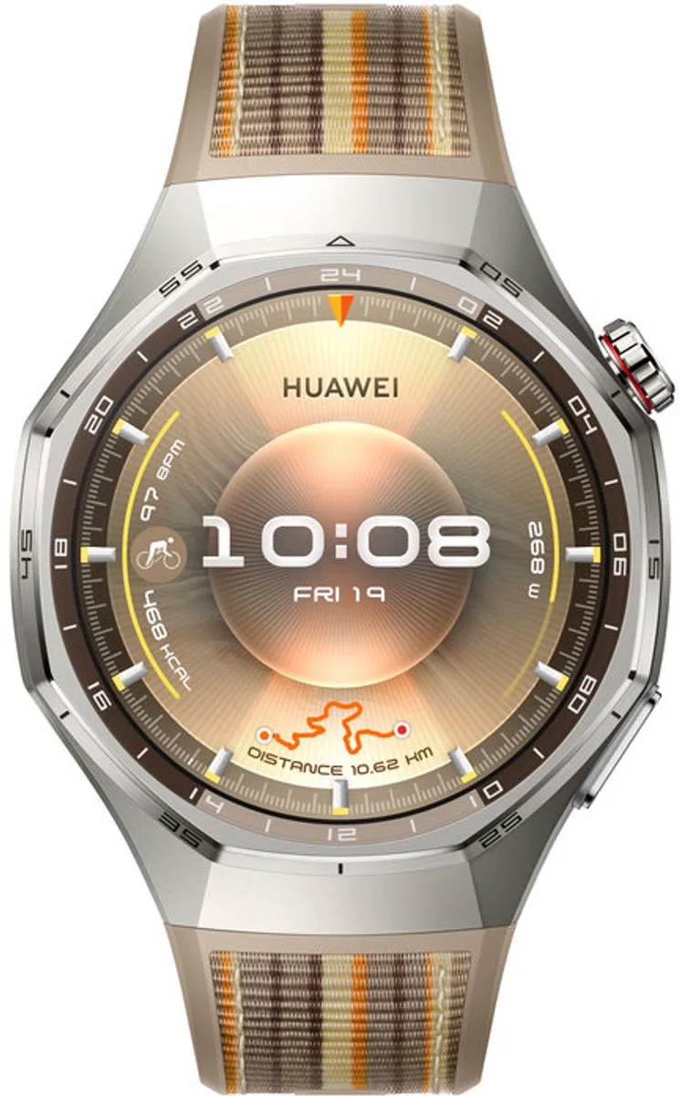 WATCH GT 6 Pro 46mm Bruin | 21 dagen batterijduur – Nauwkeurige GPS & hartslagmeting – Innovatieve professionele fiets-tracking – Saffierglas & titanium behuizing – ECG – Compatibel met iOS & Android van Huawei in Bruin – productfoto