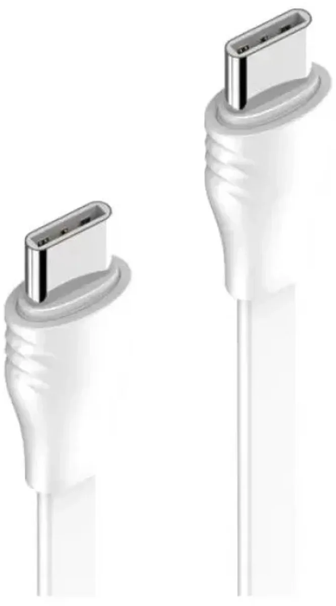 Flexibele USB-C naar USB-C Kabel - 2 Meter - Snellader - USB C naar USB C - 65W Fast en Quick Charge by LDNIO in White – product photo