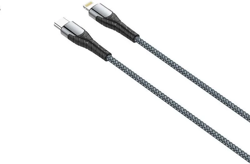 LC111 30w PD - Geschikt voor: USB-C naar Lightning - Snel lader - Oplaadkabel - 1 meter Kabel - Geschikt voor : Apple iPhone - X / Xs / Xs Max / 11 / 12 / 13 / 14 Pro / Pro Max / Plus / Mini - Sterke Nylon fra LDNIO i Sort – produktbillede