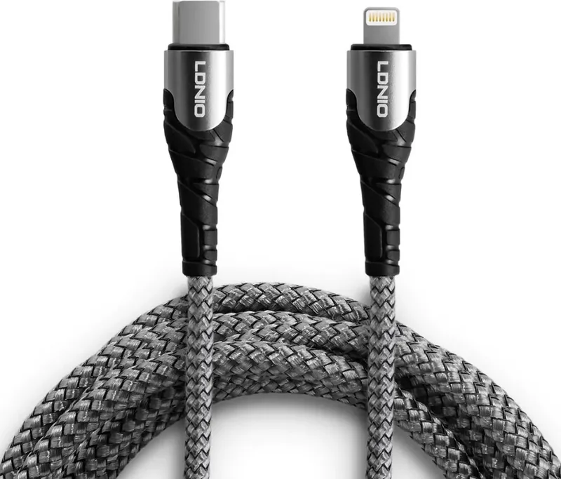LC112 - Geschikt voor: USB-C naar Lightning - Snel lader - Oplaadkabel - 2 meter Kabel - Geschikt voor : Apple iPhone - X / Xs / Xs Max / 11 / 12 Pro / 12 Pro Max / 13 / 13 Pro / 13 Pro Max / 14 / 14 Pro / 14 Pro Max de LDNIO en Noir – photo produit