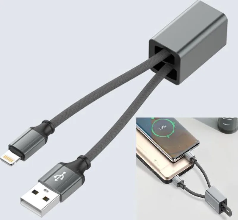 Lightning kabel 25CM Lengte | Geschikt voor iphone Lightning powerbank Snellader by LDNIO in White – product photo