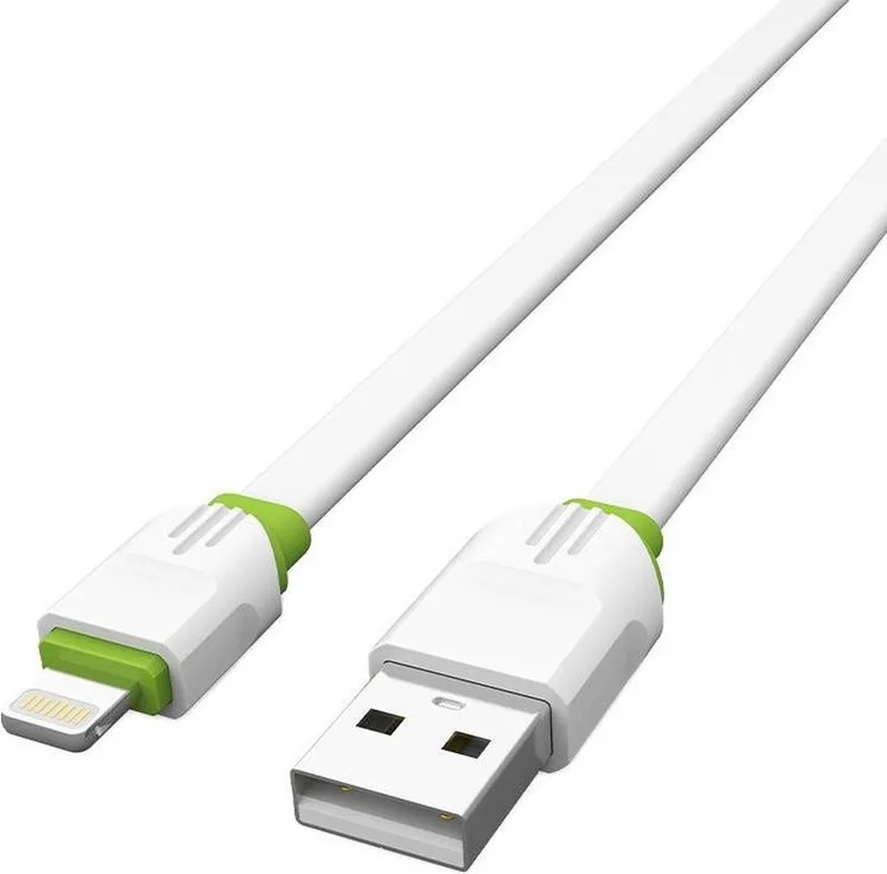 LS34 - 1 Meter - Snellader - OplaadKabel - geschikt voor: Lightning Kabel - Geschikt Voor : Apple iPhone - X / Xs / Xs Max / 11 / 12 Pro / 12 Pro Max / 13 / 13 Pro / 13 Pro Max / 14 / 14 Pro / 14 Pro Max van LDNIO in Wit – productfoto