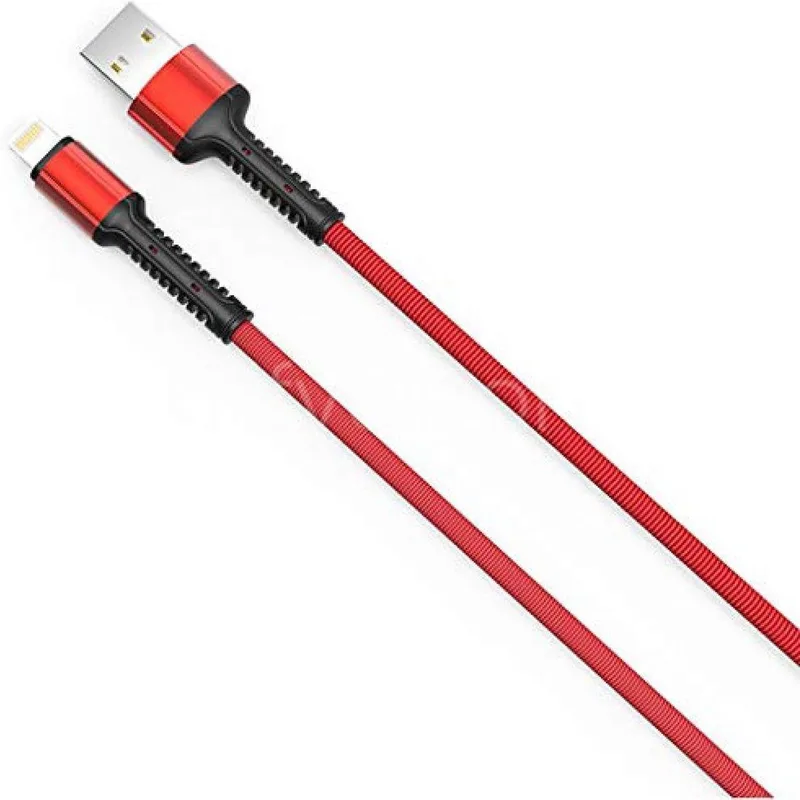 LS64 Geschikt voor: Lightning USB kabel Snellaad Datakabel 2m - Geschikt voor: Apple iPhone 11 / 12 / Mini Pro Max / XS Max / XS / XR / X / iPhone 8 / 8 Plus/ iPhone SE / iPhone 7 / iPhone 7 Plus / iPhone 6 Plus / iPhone 6 by LDNIO in Red – product photo
