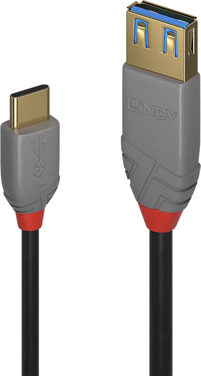 Lindy-36895 15 Cm Usb-a-auf-usb-c-kabel von Lindy in Schwarz – Produktfoto