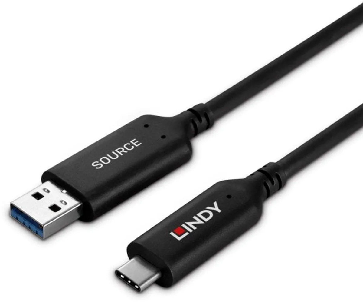 Lindy 43395 USB-kabel USB 3.2 Gen 1 (3.1 Gen 1) 10 m USB A USB C 5 Gbit/s von Lindy in Schwarz – Produktfoto