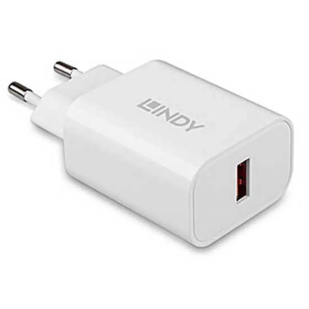LINDY 18W USB Typ A Charger USB-laddare 18 W 1x USB-A Vit Inomhus från Lindy – produktbild