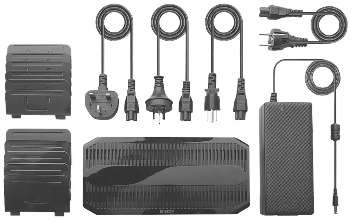 LINDY 73435 USB-oplader 120 W 2x USB-C, 8x USB-A Binnen van Lindy in Zwart – productfoto