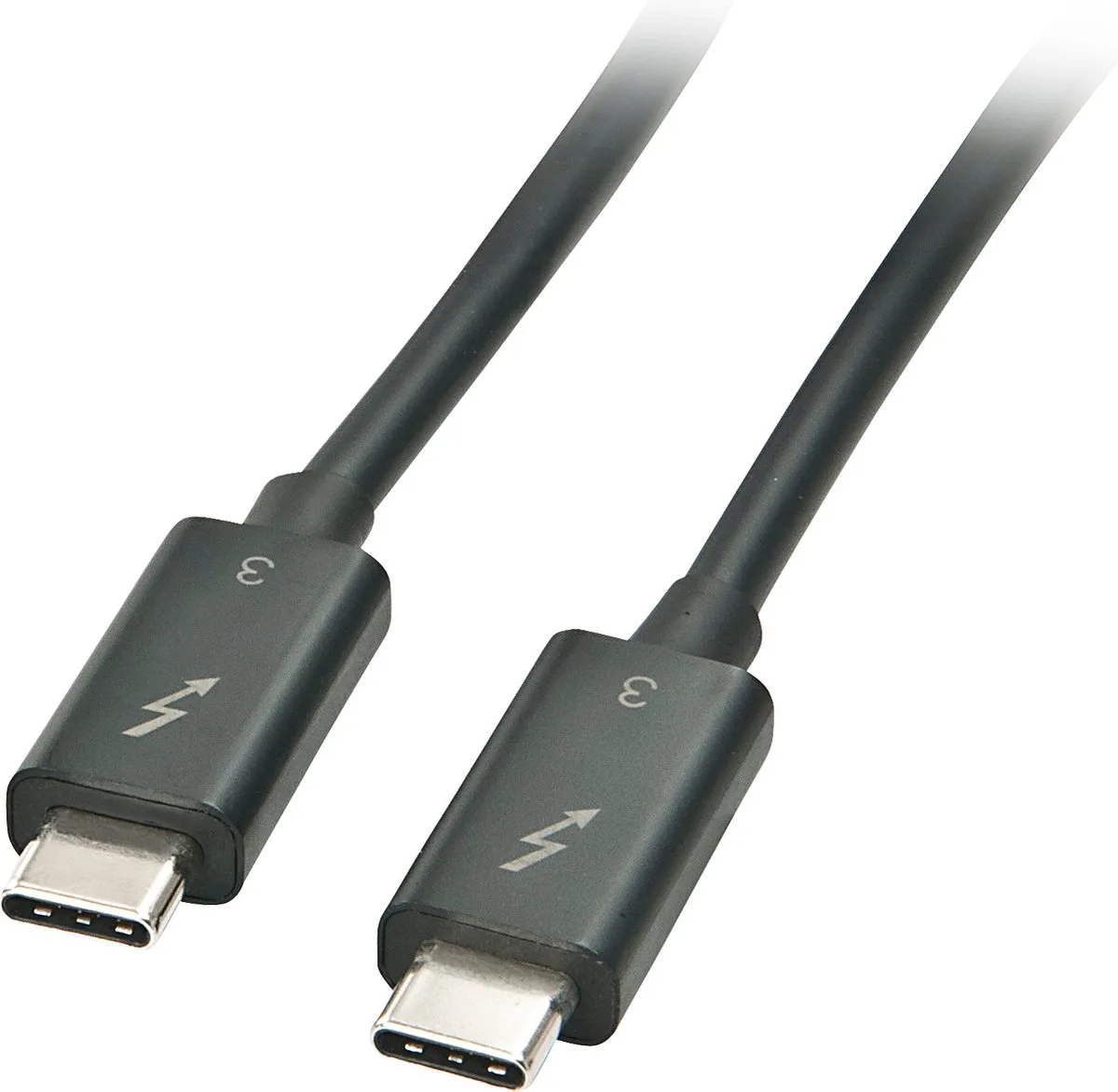 Thunderbolt-kabel Thunderbolt 3 USB-C stekker, USB-C stekker 1.00 m 41556 von Lindy in Schwarz – Produktfoto