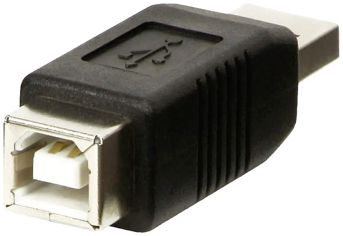 USB 2.0 Adapter [1x USB 2.0 stik A - 1x USB 2.0 tilslutning B] Lindy - USB-Adapter - USB (M) zu USB Typ B (W) från Lindy i Svart – produktbild