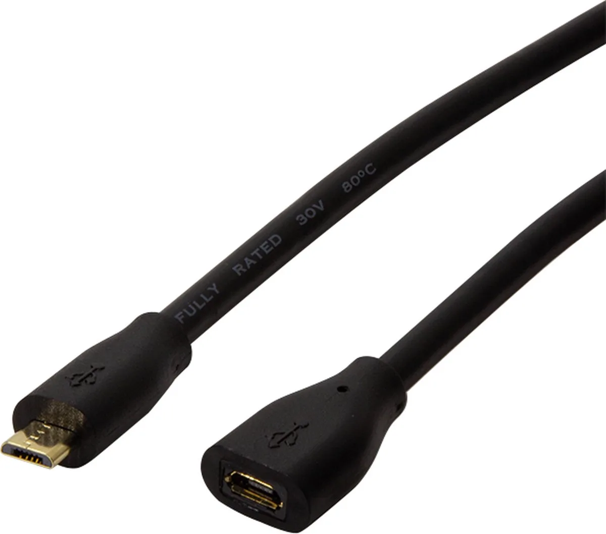 CU0123 USB-kabel 2 m USB 2.0 Micro-USB B fra LogiLink i Sort – produktbillede