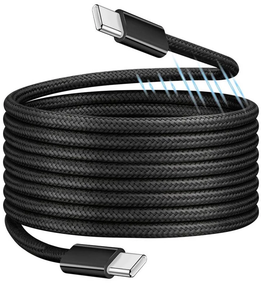 CU0232 USB-C-kabel USB 2.0 USB-C stekker 1.5 m Met magnetische opwikkeling fra LogiLink i Sort – produktbillede