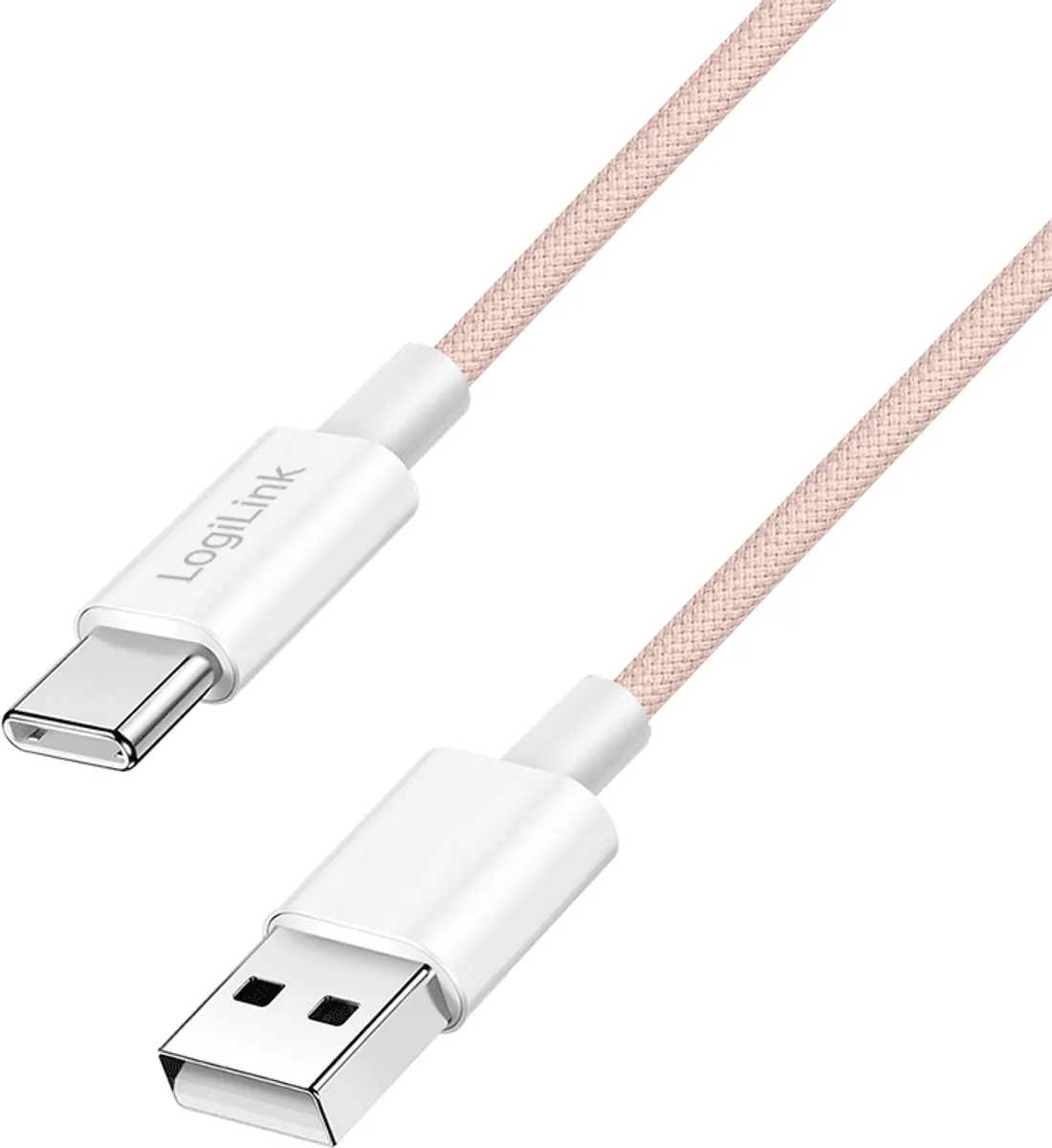 CU0324 USB-kabel USB 2.0 1 m USB A USB C 0,48 Gbit/s 60 W fra LogiLink i Lyserød – produktbillede