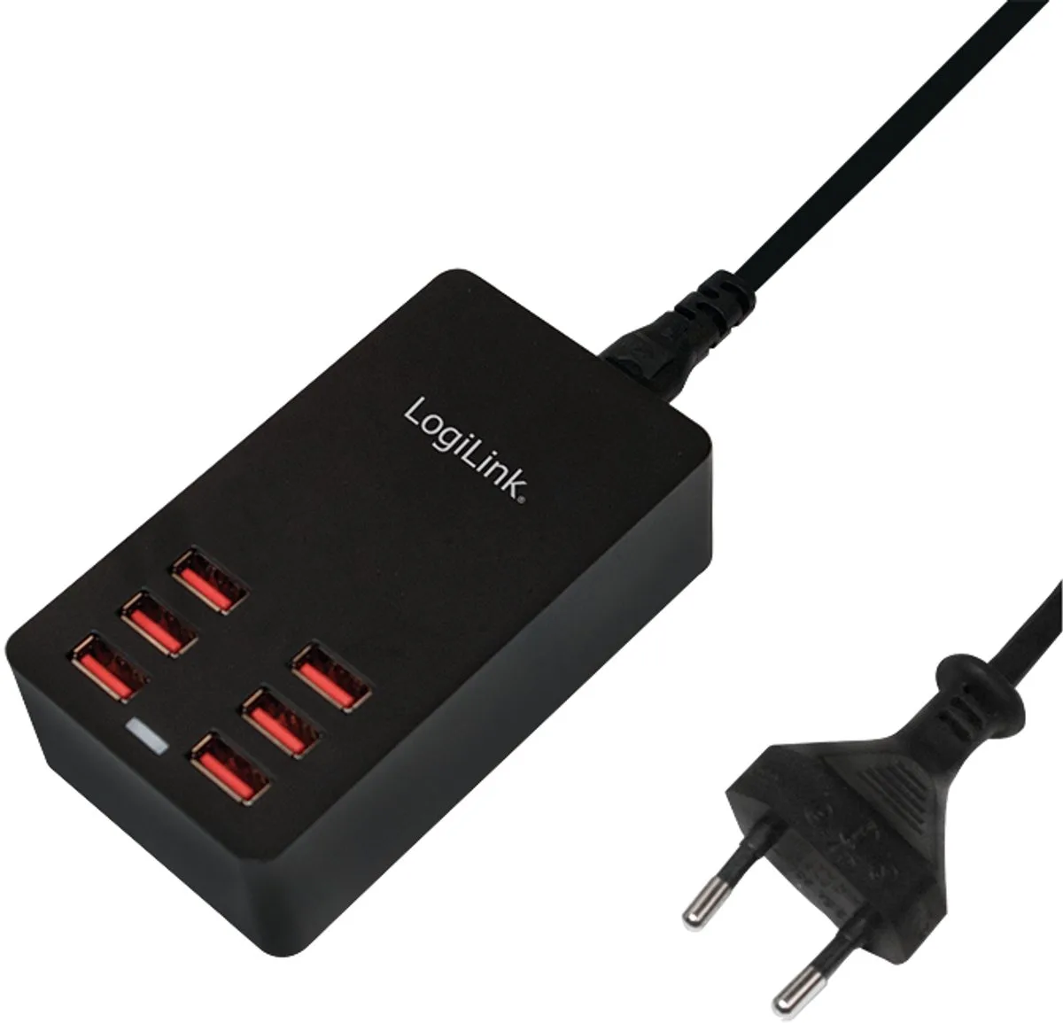 PA0139 USB-oplader Binnen Uitgangsstroom (max.) 6400 mA 6 x 6x USB-A Automatische detectie från LogiLink i Svart – produktbild