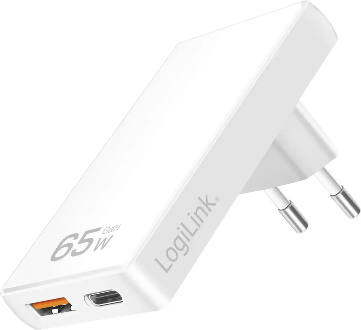 PA0368 USB Ladegerät 65 W USB-A Buchse, USB-C® Buchse Quick Charge 4.0, USB PD 3.0 Weiß Innenbereich, Steckdose USB Power Delivery (USB-PD) från LogiLink – produktbild